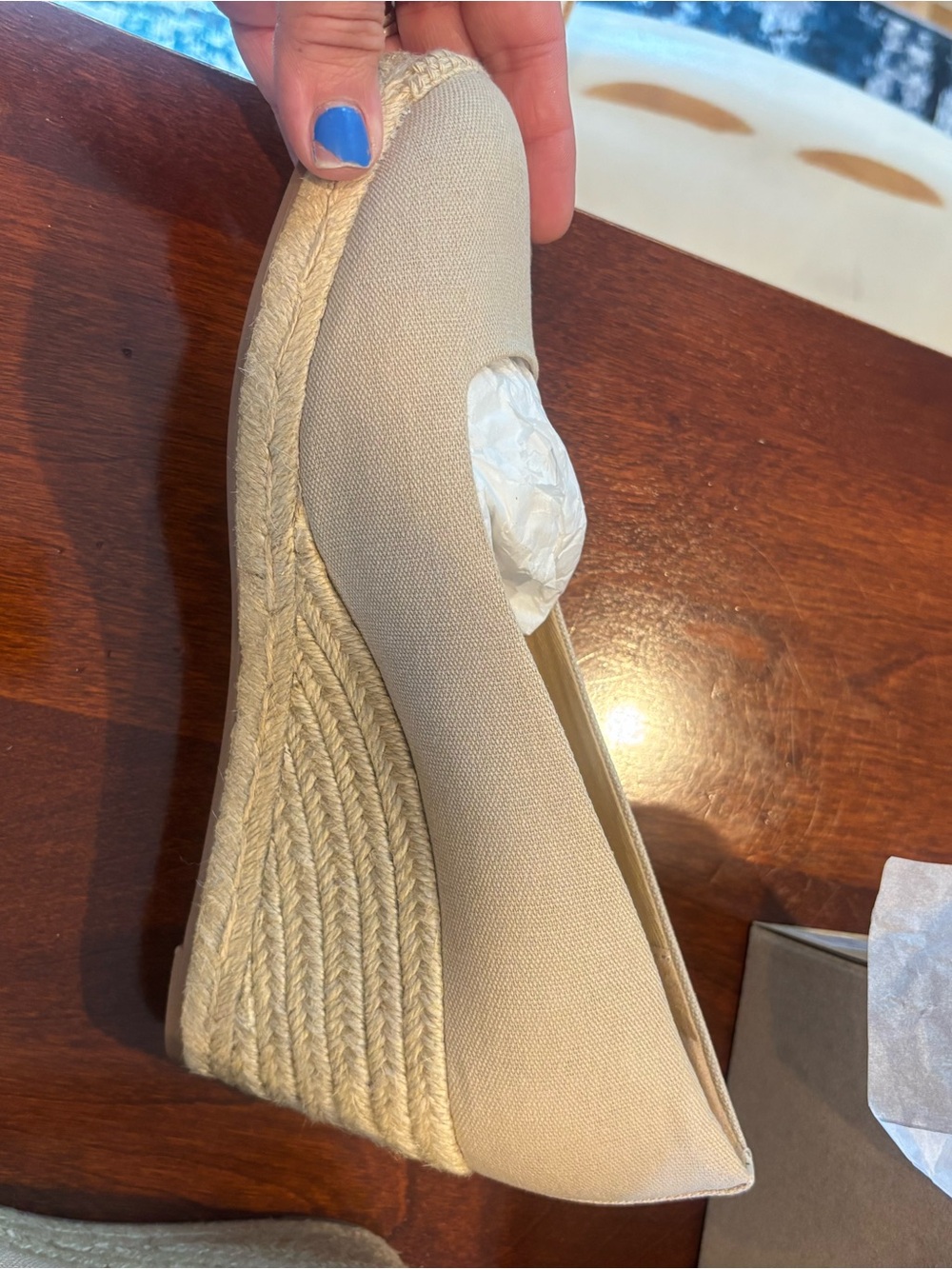 J. Crew Women’s Canvas Wedge Espadrille in Flax Size 9 - Picture 9 of 10